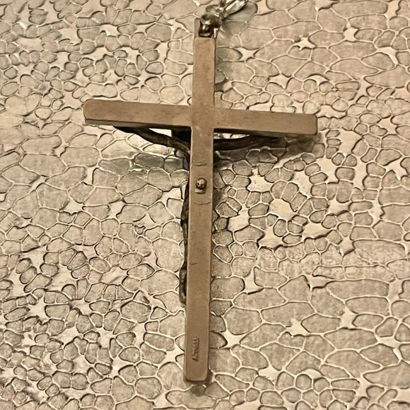 Vtg Italy Religios Catholic Crusifix Christ On Cross Pendant Italy - Picture 2 of 5